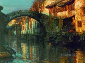 水郷 秋のリズム 山水 中国の風景 Oil Paintings
